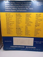 VINTAGE Thordarson Meissner Permanent Catalog And Replacement Guide (1950’s) picture