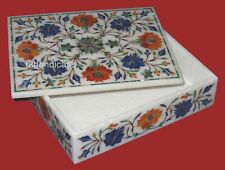 8 x 6 Inches Marble Jewelry Box Marquetry Art Palour Decor Dressing Table Box picture
