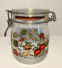 Vintage ARC France Spice Of Life Glass Jar Canister Bail Hinged Lid 3/4 Liters picture