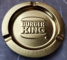 Ashtray Vintage Burger King Fast Food Restaurant Collectible Antique Gold Metal picture