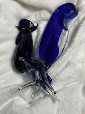 Stunning Beautiful Mexican Style Hand Blown Art Glass Rooster Figurine Sculpture picture