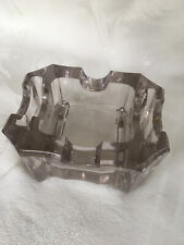 Vintage Diamond Match Co Clear Heavy Glass Ashtray Match Cigarette Cigar Holder picture