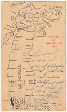 c1940s~Lake Michigan Cruise of Adventure~Tourist Map~Vintage Souvenir Postcard picture
