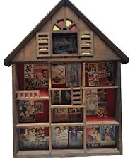 Large VTG Wooden House Display Shelf Embellished With Classic Movie Posters picture