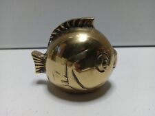 Vintage Brass Golden Fish Goldfish Figurine Paperweight Mohawk picture