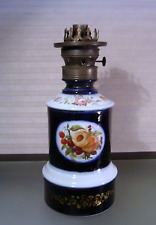 Antique French Porcelain Bronze Hand Painted Oil Lamp picture