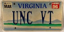 Vanity UNC VT UNIVERSITY NORTH CAROLINA VIRGINIA TECH license plate Heels Hokies picture