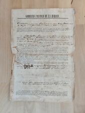 ANTIQUE 1861 CHINA CHINESE SLAVES HAVANA CUBA CONTRACT DOCUMENT SIGNED picture