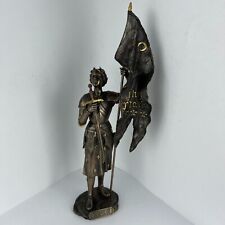 Statue Polystone Bronze Joan of Arc Figure Deco Artwork Superb Solid Italy Made picture