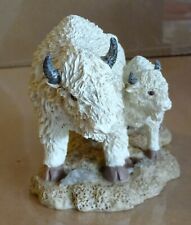 American White Buffalo Mother & Calf Resin Figurine - about 7