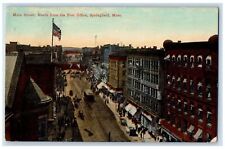 1911 Main Street North From The Post Office Springfield MA Posted Bus Postcard picture