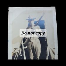 Antique Vintage Orginal Photo Of WWII Soldier In Front Of Tent 3x2