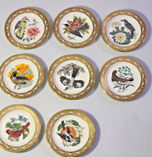 Lot Of 8 Vintage 1979 Franklin Official State Birds & Flowers Mini Plates picture