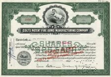 Colt's Patent Fire Arms Manufacturing Co. - Gun Stock Certificate - Green Color  picture