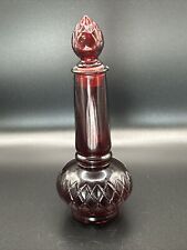 Vintage Topaze Red Avon Glass Genie Shaped Perfume Bottle Empty 3 fl oz 1/2 Full picture