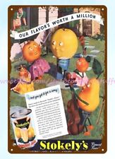 1950s 60s stokely's finest foods fruit juice retro collectible metal tin sign picture