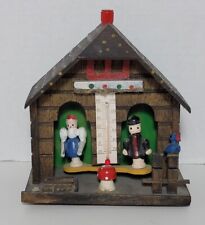 Vintage Wooden Weather House Thermometer German Black Forest picture