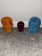 Flicker Skull Lot Of 3 Orange, Red And Blue picture