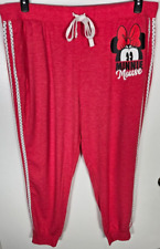Disney Minnie Mouse Joggers Women's Size 2X Muted Red Drawstring Waist Pockets picture