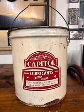 RARE Vintage Antique 5 Gallon Capitol Oil Atlanta Georgia Oil Can Grease Bucket  picture