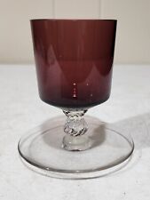 RARE- CAMBRIDGE GLASS AMETHYST PURPLE CLEAR FOOTED CIGARETTE URN picture