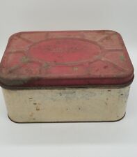 Vintage 1940s Empeco Metal Tin Bread Box Red White Cottage Farmhouse Decor 13