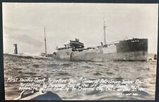 Mint Real Picture Postcard First Pacific Coast Torpedo Ship General Petroleum Ta picture