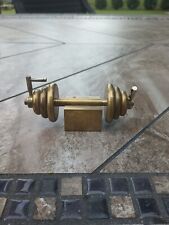 Vintage Solid Brass Barbell Weight Set Paperweight Gym Art Miniature Décor picture