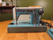 RARE Remington Sewing Machine VINTAGE Torquise Nice Color With Carrying Case picture
