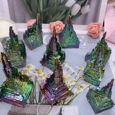 10pcs 70g Natural Colorful Aura Quartz Crystal Titanium Bismuth Healing Specimen picture