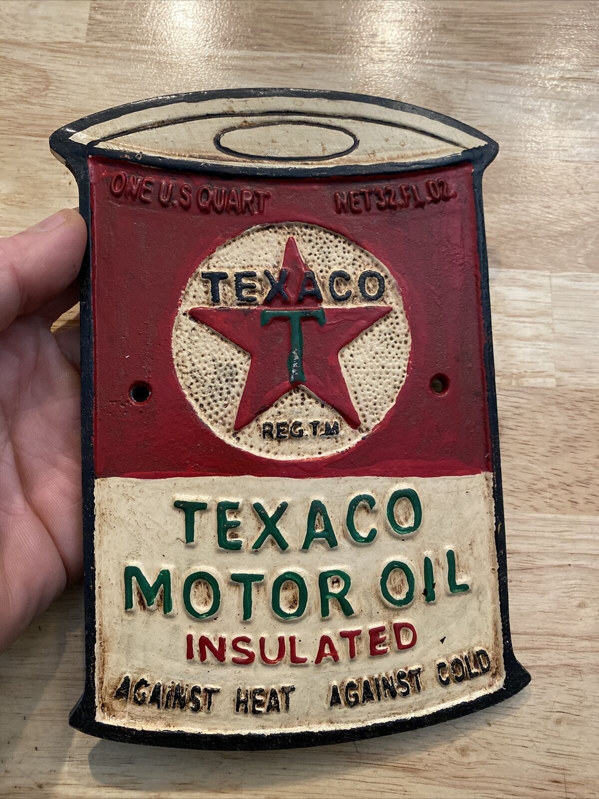 Texaco Oil Sign Plaque Collector Patina Garage Oil Coal Gasoline Gas METAL GIFT