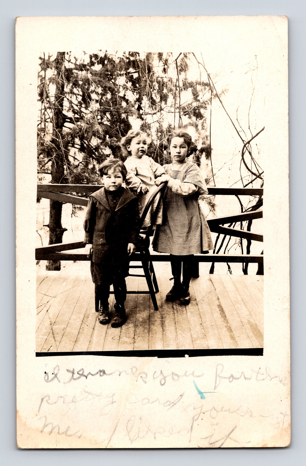 1912 RPPC Potrait of Children Robert Leroy Annie Hillsdale OR Postcard