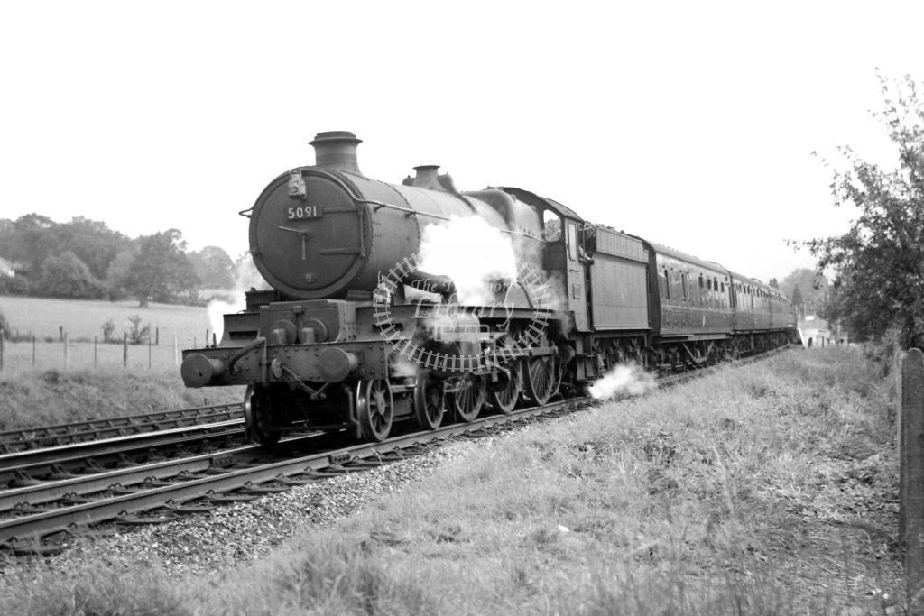 PHOTO   BR British Railways Steam Locomotive Class 4073 5091 Abergavenny 1963