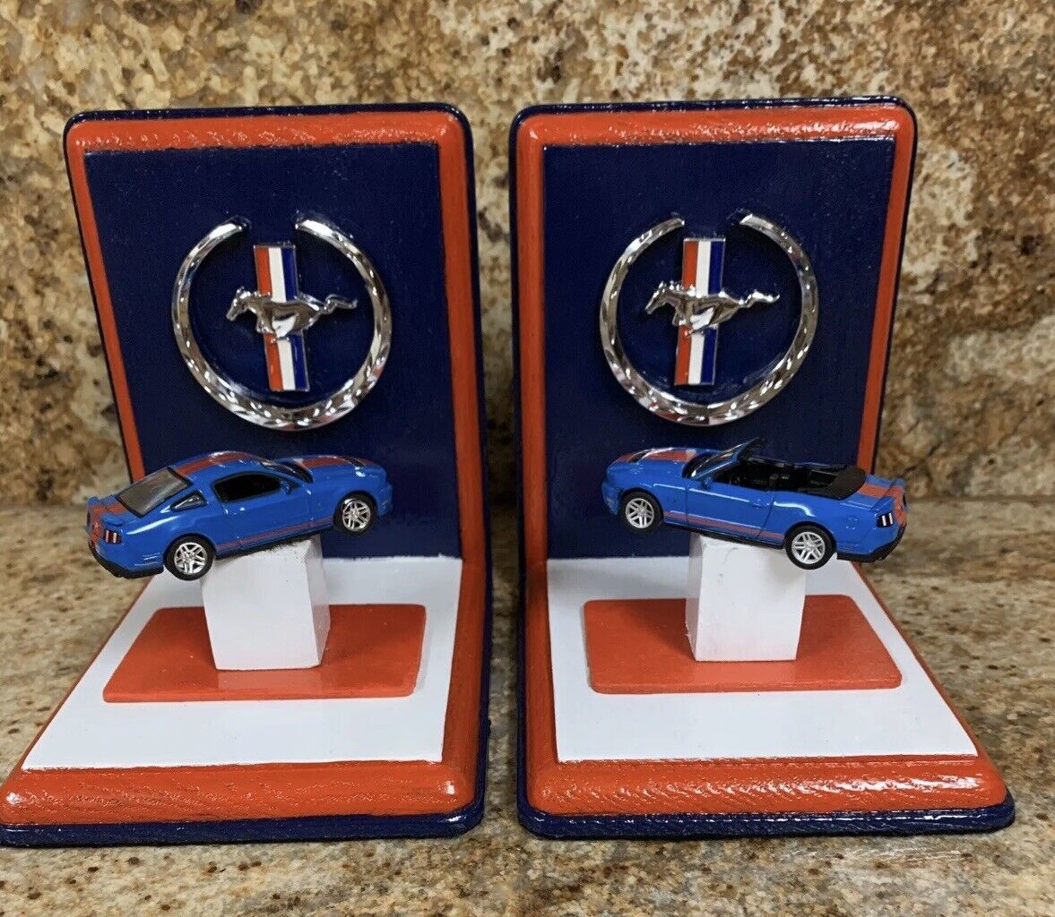 Ford Mustang Decorative Automotive Set of Custom Bookends - MUST SEE