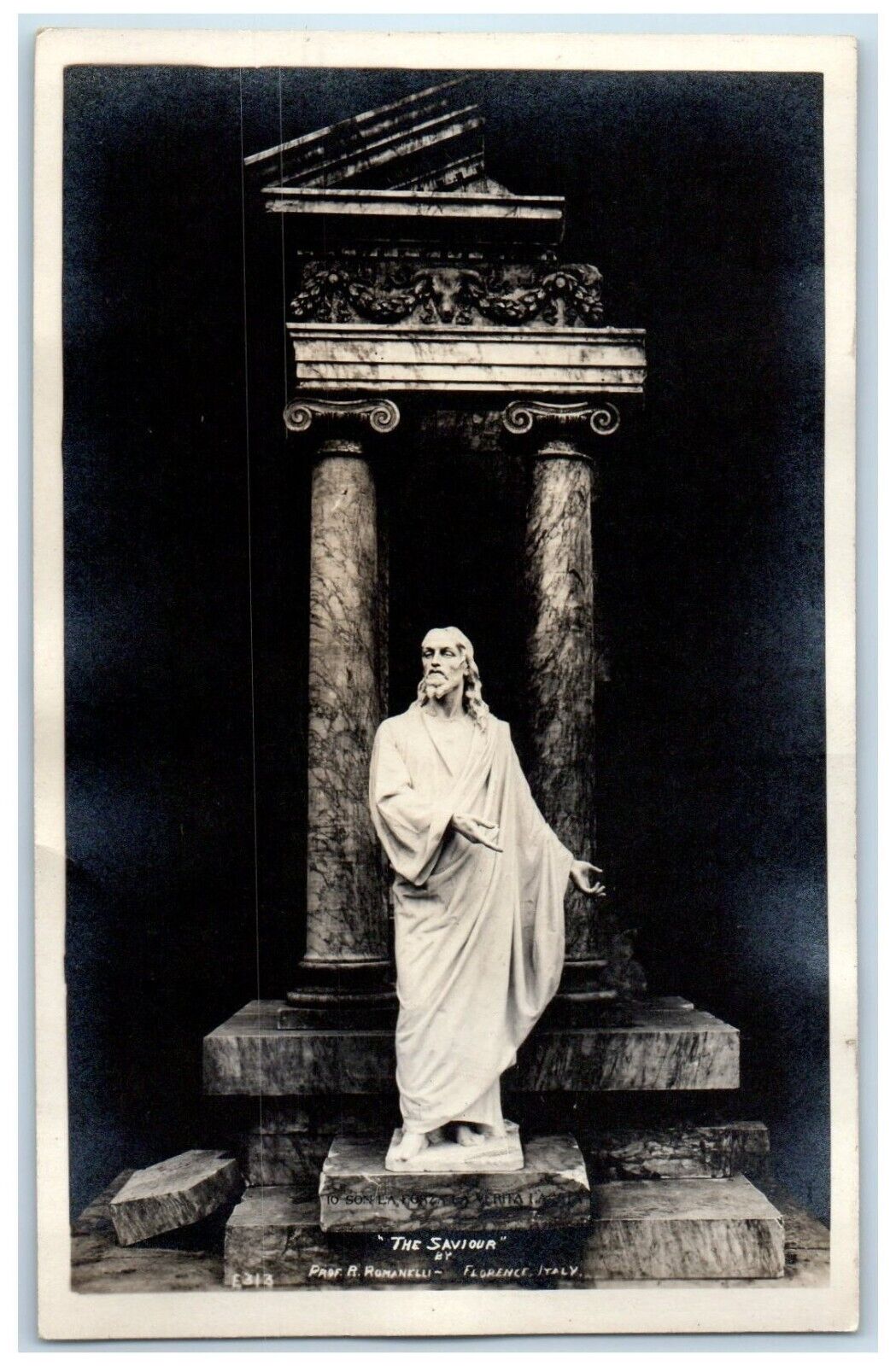 c1910\'s The Savior By Prof R. Romanelli Statue Florene Italy RPPC Photo Postcard