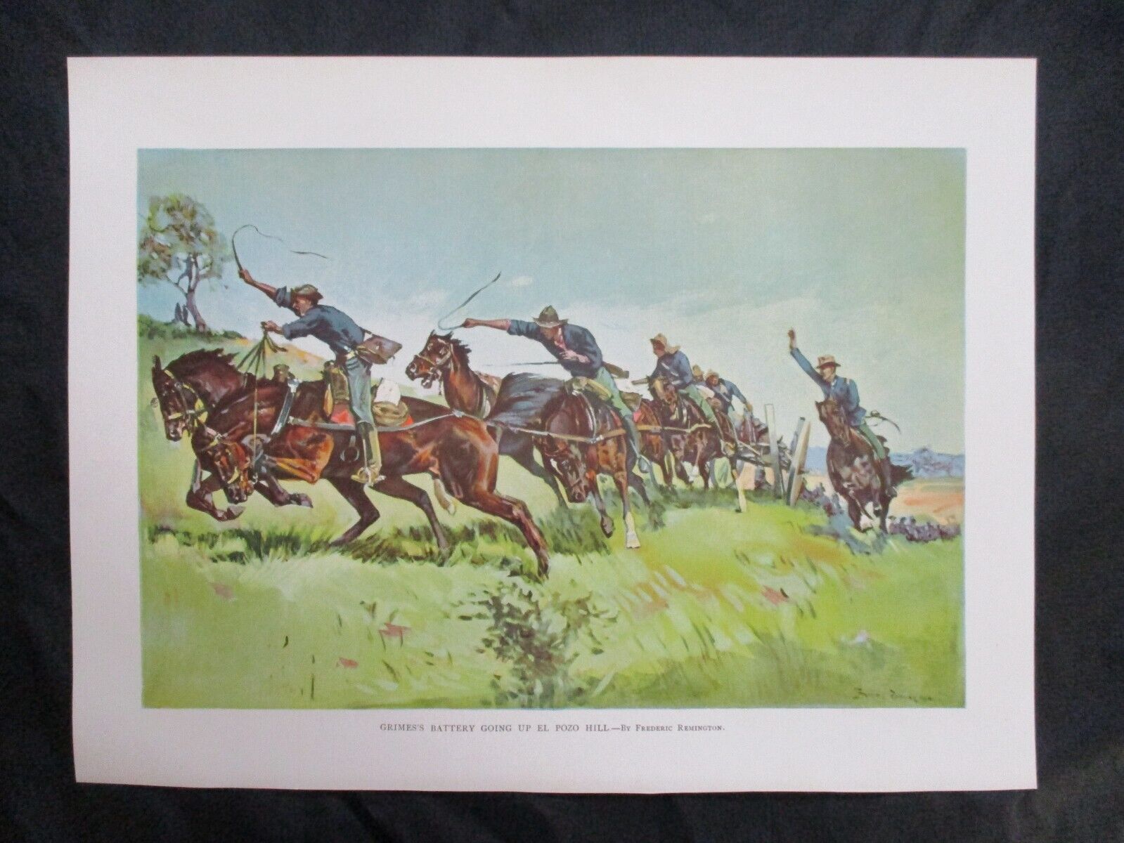 1899 Frederic Remington Lithograph Print - U.S. Artillery Battery Going Up Hill