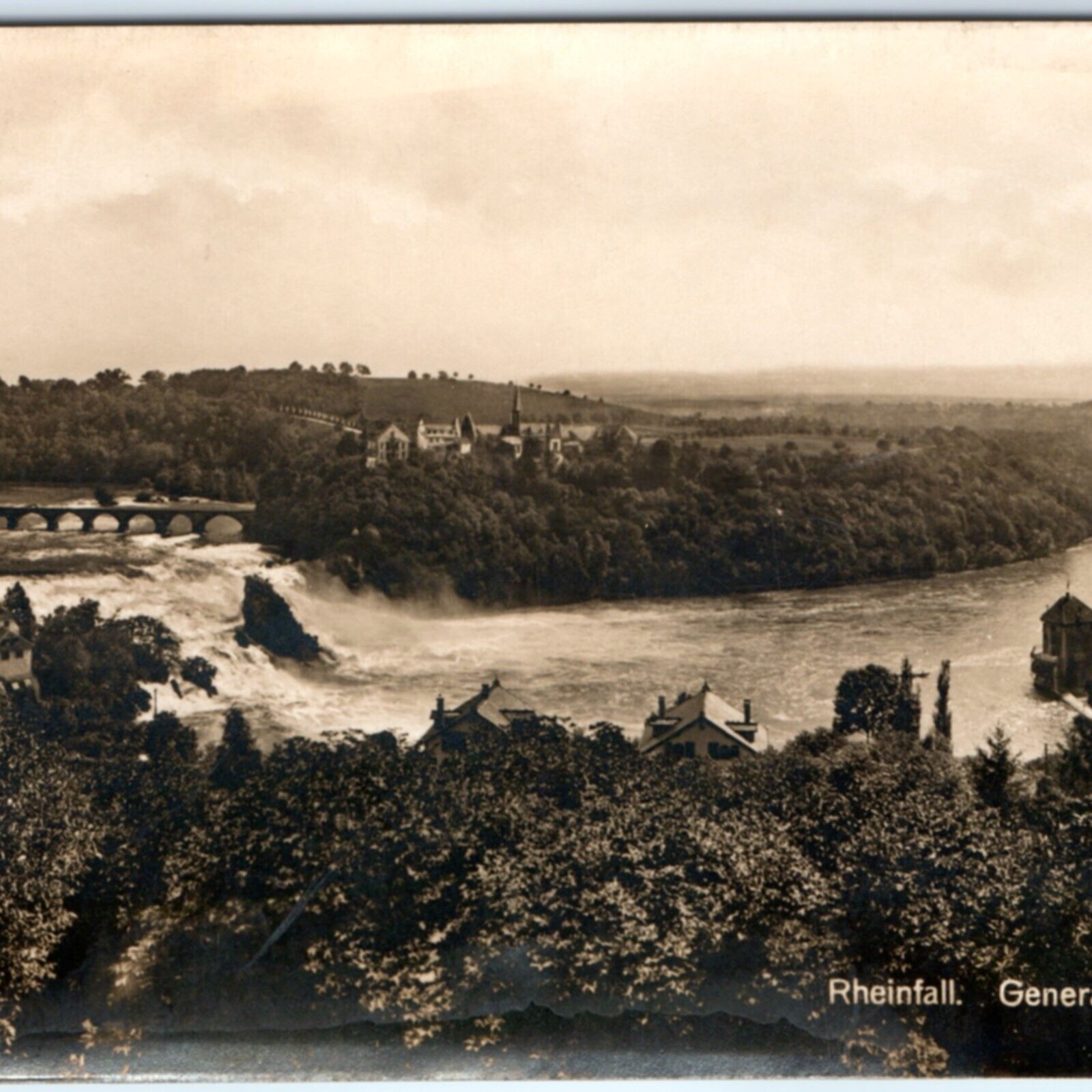 c1930s Switzerland, Schaffhausen, Rheinfall, Generalansicht RPPC Real Photo A138
