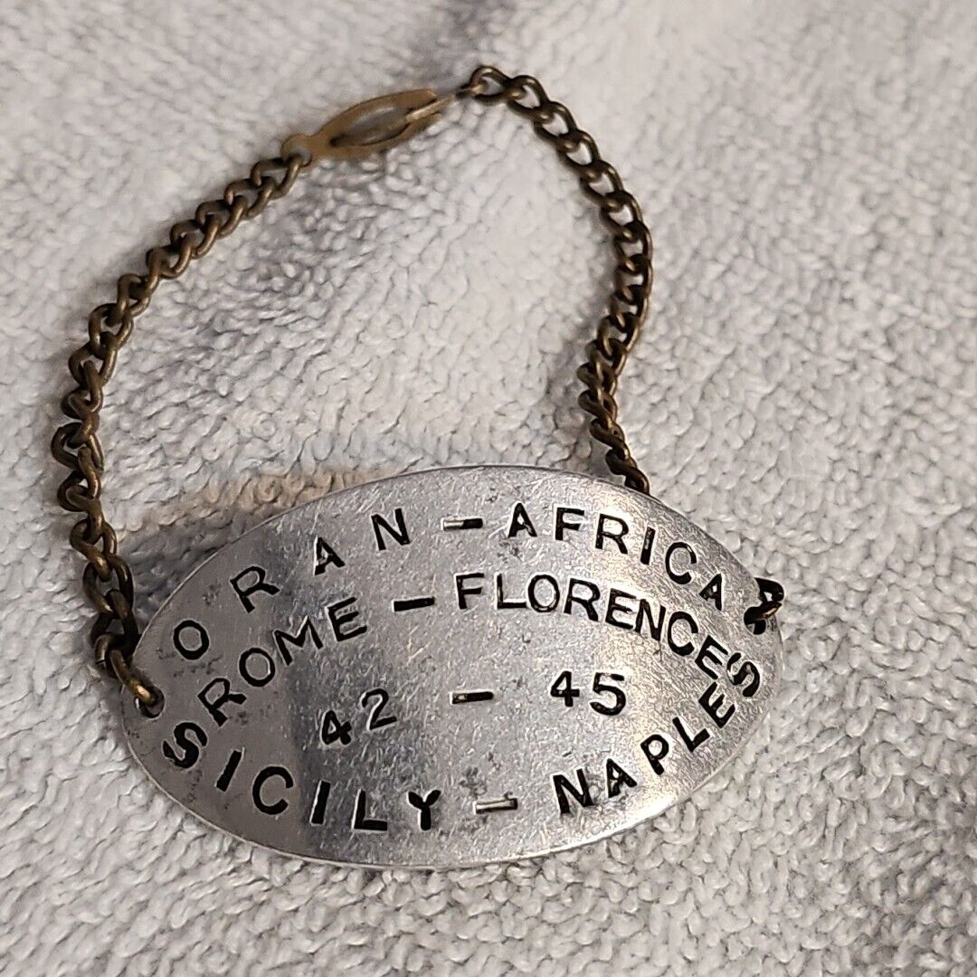 WW2 Military Camaign Bracelet Oran-Africa Rome-Florence 42-45 Sicily-Naples