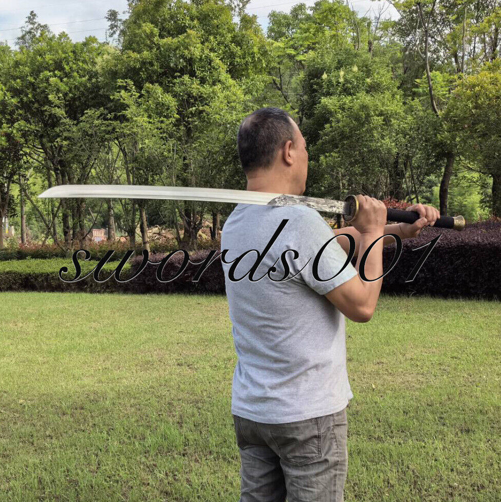 56 In Sharp Miao Dao Broadsword Chinese Saber Carbon Steel Ward Off Bad Luck