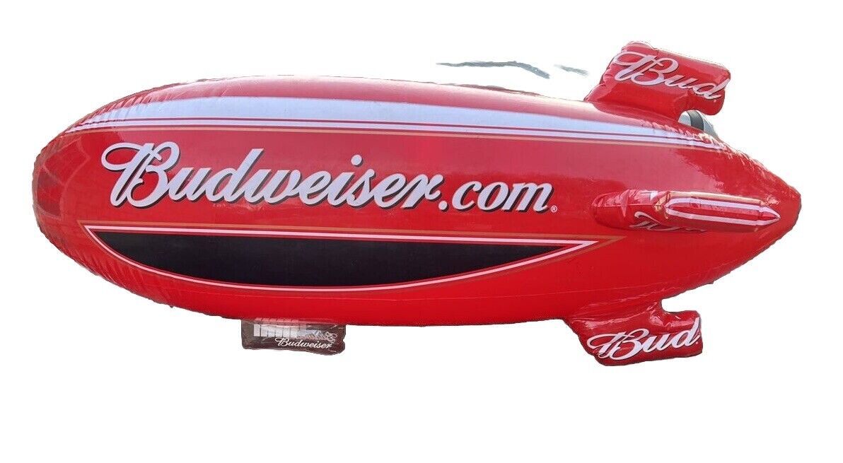Rare Giant 6 Foot Inflatable Budweiser Blimp in Sealed Bag Bud Airship Blow Up