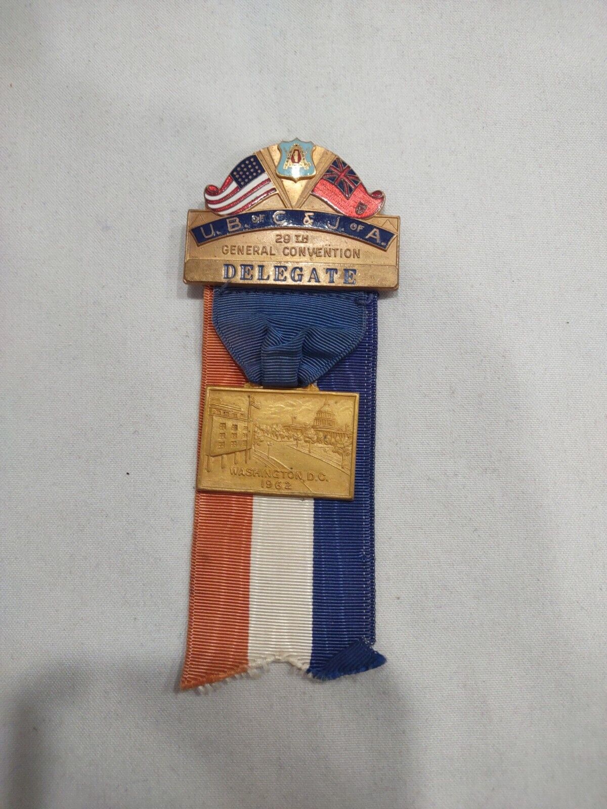 U.B. of C. & J. of A Carpenters and Joiners Labor Union 29th Convention Badge 
