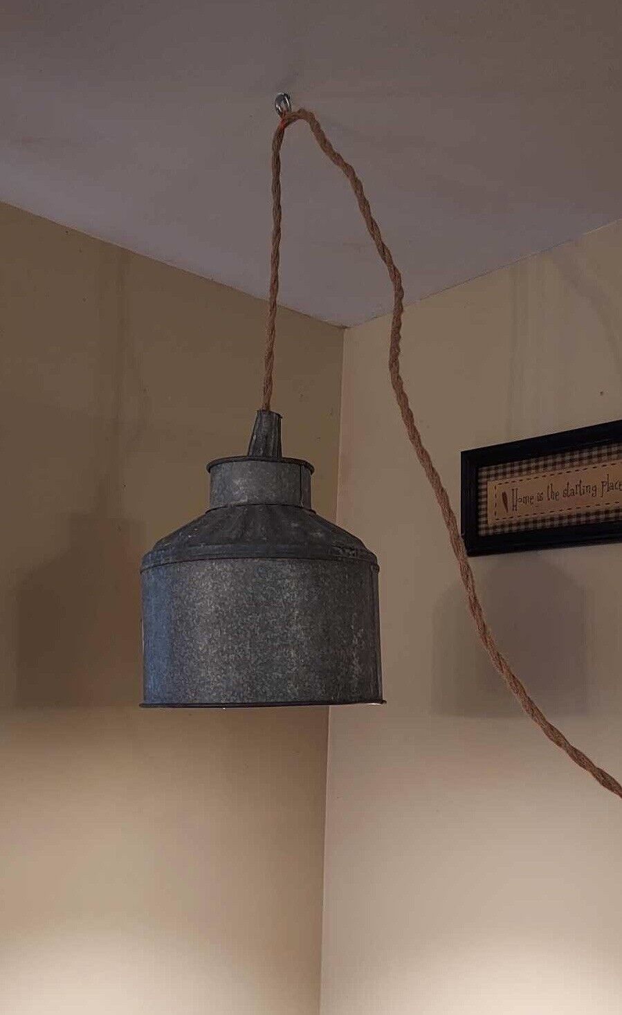 Vintage galvanized Funnel Hanging Lamp Industrial Farmhouse Light