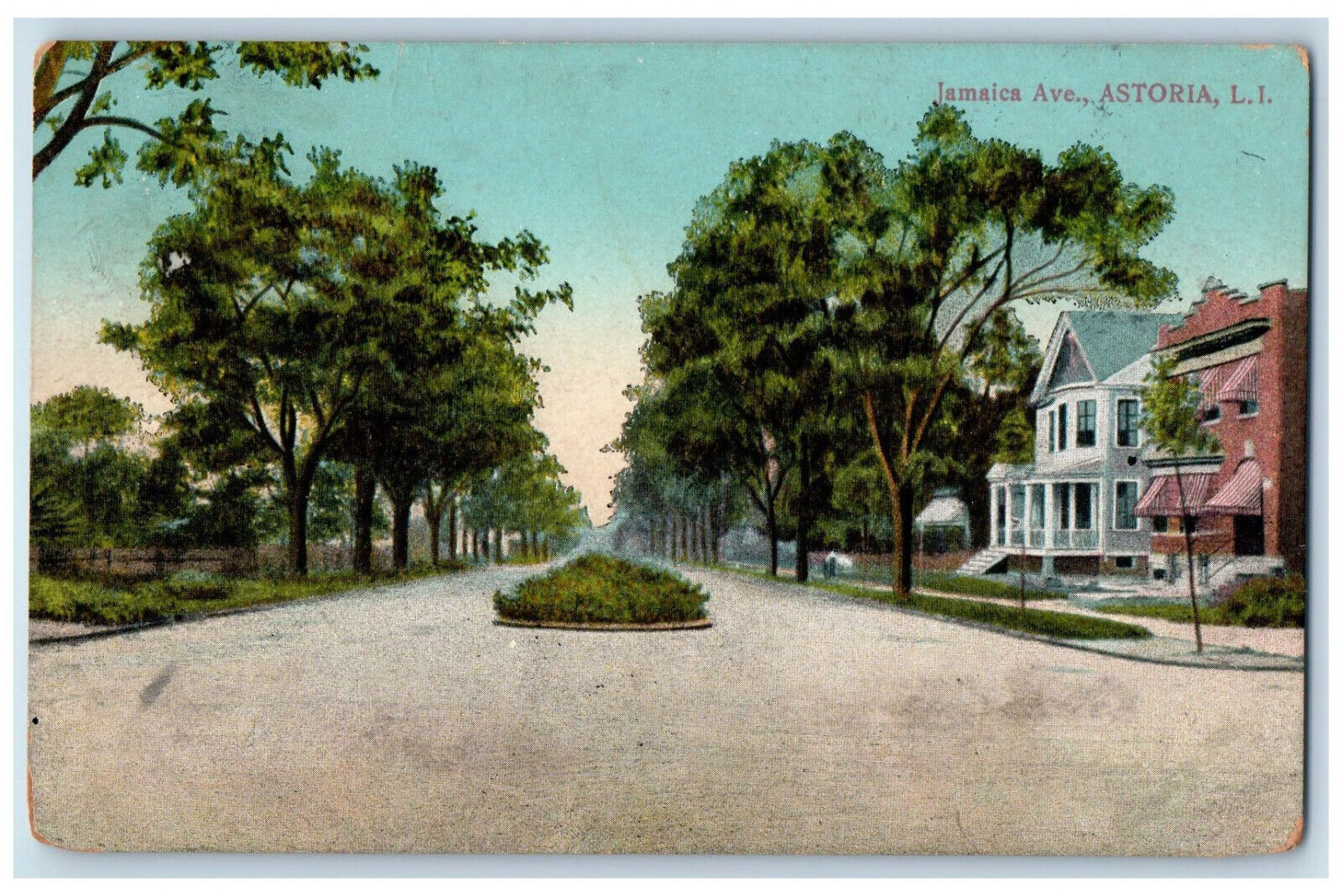 c1910 Jamaica Avenue Astoria Long Island New York NY Antique Postcard