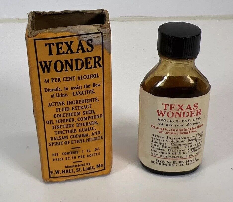 Vintage Texas Wonder Laxative E.W. Hall St. Louis MO