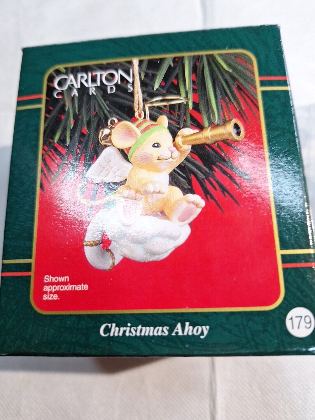Christmas Ahoy Sailor lil Treasure Carlton Cards Ornament mouse/telescope 2000