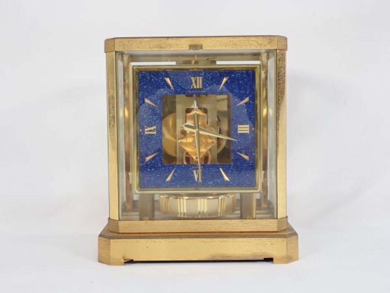 JAEGER LECOULTRE Air Clock 5913 ATMOS Table Clock Blue Gold Working From Japan