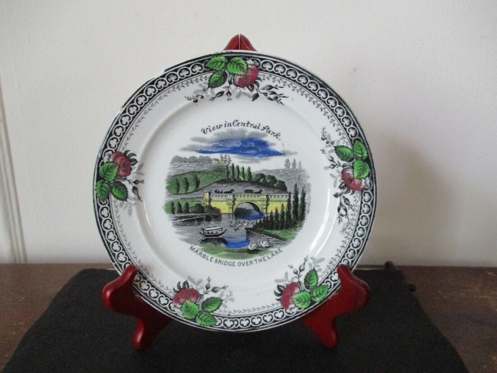 Mid - Late 19th Century Souvenir Staffordshire China Central Park New York City 