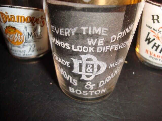 Circa 1910 Davis & Drake Shot Glass, Boston, Massachusetts