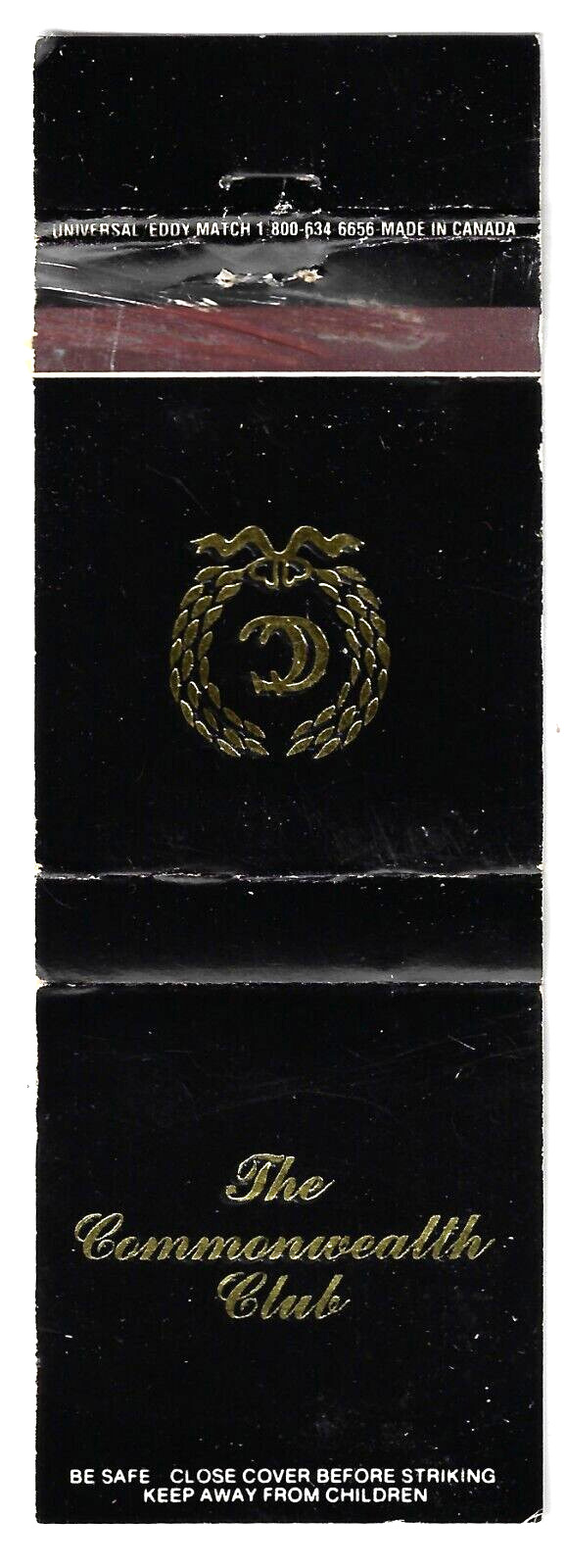 The Commonwealth Club Richmond VA FS Empty Matchbook Cover Embossed