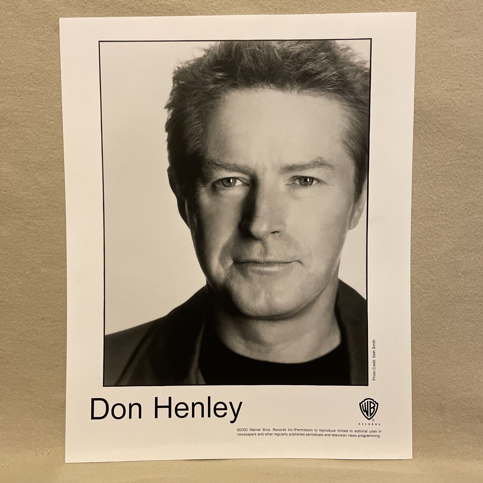 Don Henley 8x10 B&W Headshot Warner Bros. 2000 SETH SMITH Photographer EAGLES